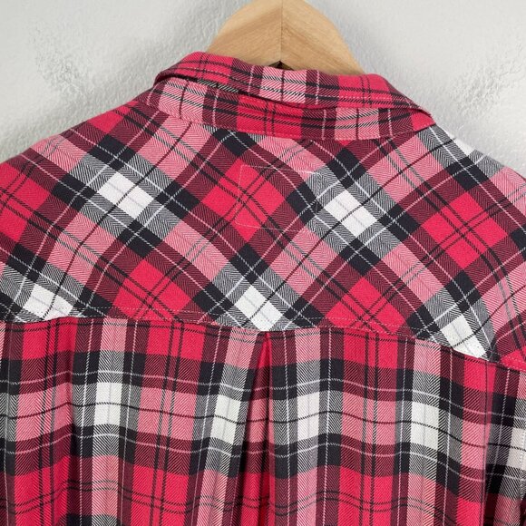 Rails Womens Medium Hunter Scarlet Ash White Plaid Button Up Shirt Long Sleeve - Picture 8 of 8